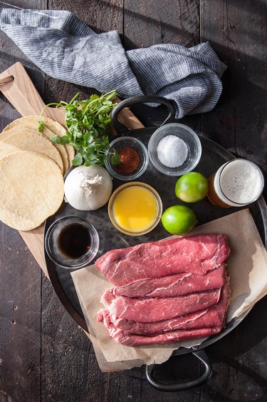 Ingredients for steak tacos