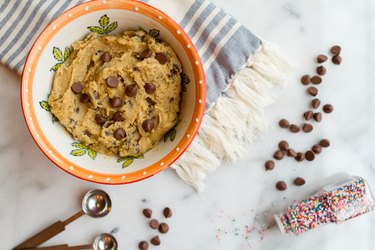 Cookie dough and baking supplies