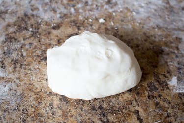 Kneaded clay on counter
