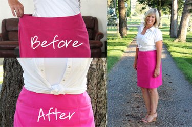 before and after altered skirt