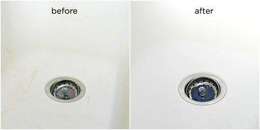 bow to clean a white sink tutorial