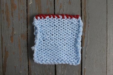 A knitting whip stitch seam