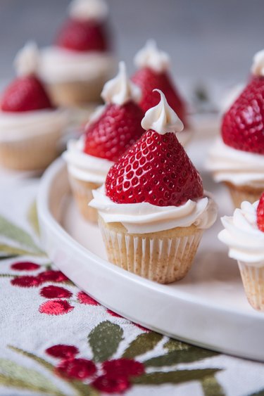 Santa Hat Strawberry Cupcakes Recipe