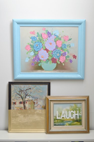 How to upcycle and repurpose dated thrift store artwork.