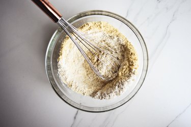 Whisk the dry ingredients until they are evenly combined.