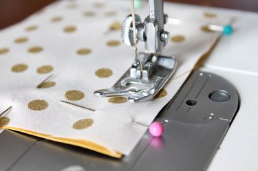 Sew a 1/2-inch seam around the square leaving an opening in one side.