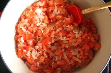 Diced tomatoes, onion and garlic