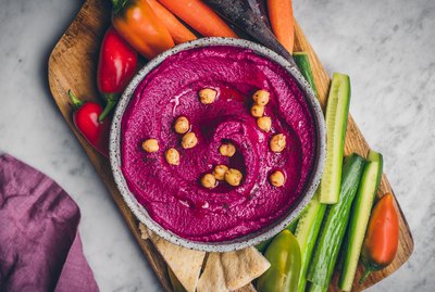 Garnished hummus