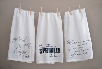 DIY Kitchen Towels With Quotes