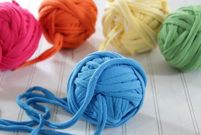 Instead of throwing away those old, unwanted t-shirts, turn them into yarn.