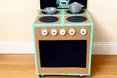 DIY Cardboard Play Kitchen