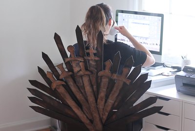 DIY Iron Throne office chair