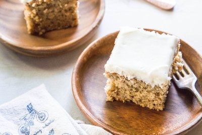 Banana cake on plates