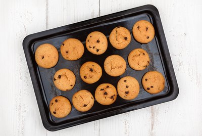 Cookies With Chocolate on baking pan