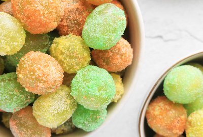 Sour patch frozen grapes