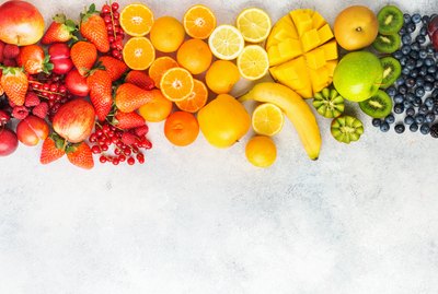 Rainbow fruits background