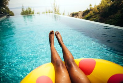 Relaxing in the pool