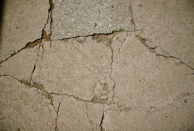 Concrete street cracks
