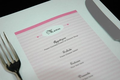 knife fork and menu