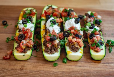 Stuffed zucchini boats recipe