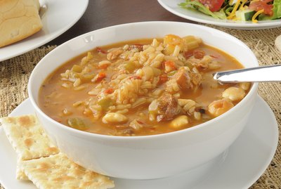 Bowl of chicken and sausage gumbo
