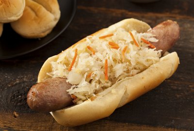 Homemade Bratwurst with Sauerkraut