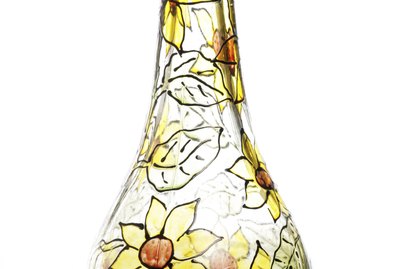 painted glass vase