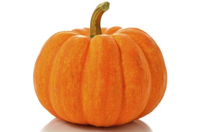 Fresh orange pumpkin isolated on white background