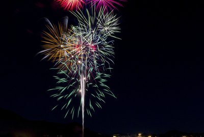 fireworks over water