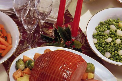 Christmas dinner with ham