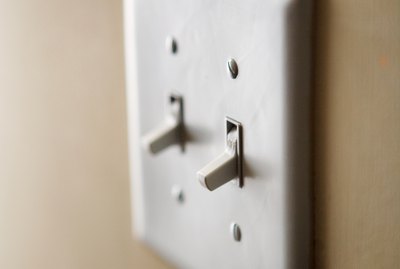 Light switch on wall