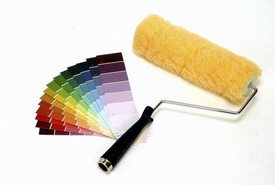 Paint samples and roller