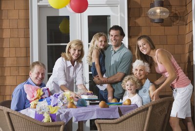 Family at birthday celebration