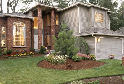 House with landscaped yard