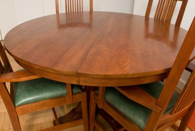 Round dining room table and chairs