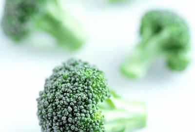 close-up of an array of broccoli florets