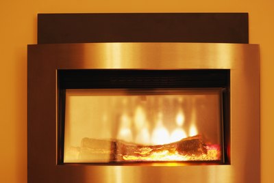 Front view of electric fireplace