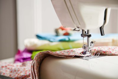 Close-up of sewing machine