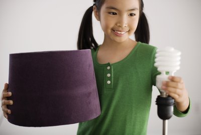 Girl holding lamp with CFB