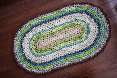 Crocheted Oval Rag Rug
