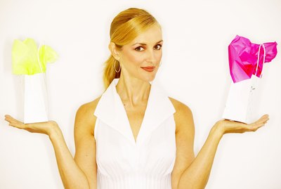 Woman balancing gifts
