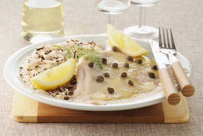 Skate wing with lemon caper sauce