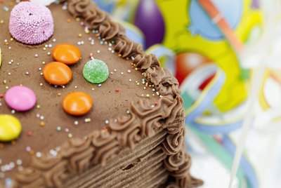 close-up of a birthday cake