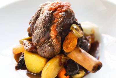 Gourmet lamb shank meal