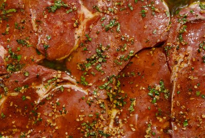 Marinating rib-eye steaks