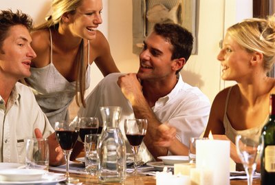 Couples at dinner party