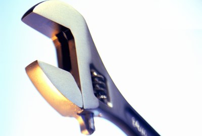 close-up of a adjustable spanner