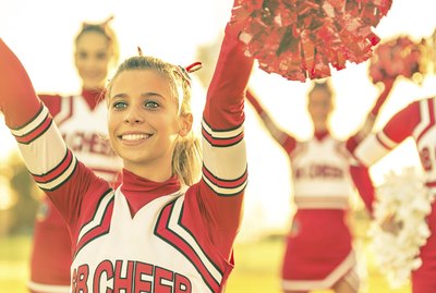 Portrait of a cheerleeder in action