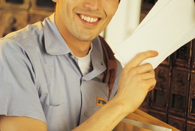 Mailman delivering mail