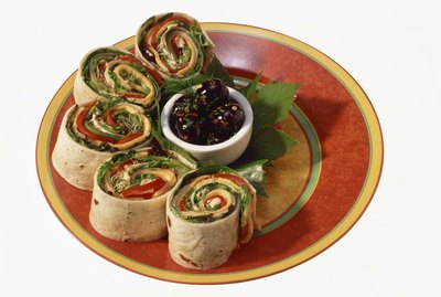 Tortilla vegetable rolls with olives